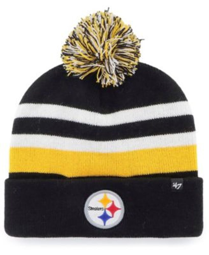 Pittsburgh Steelers Womens 47 Brand Beanie Pom Winter Hat Black