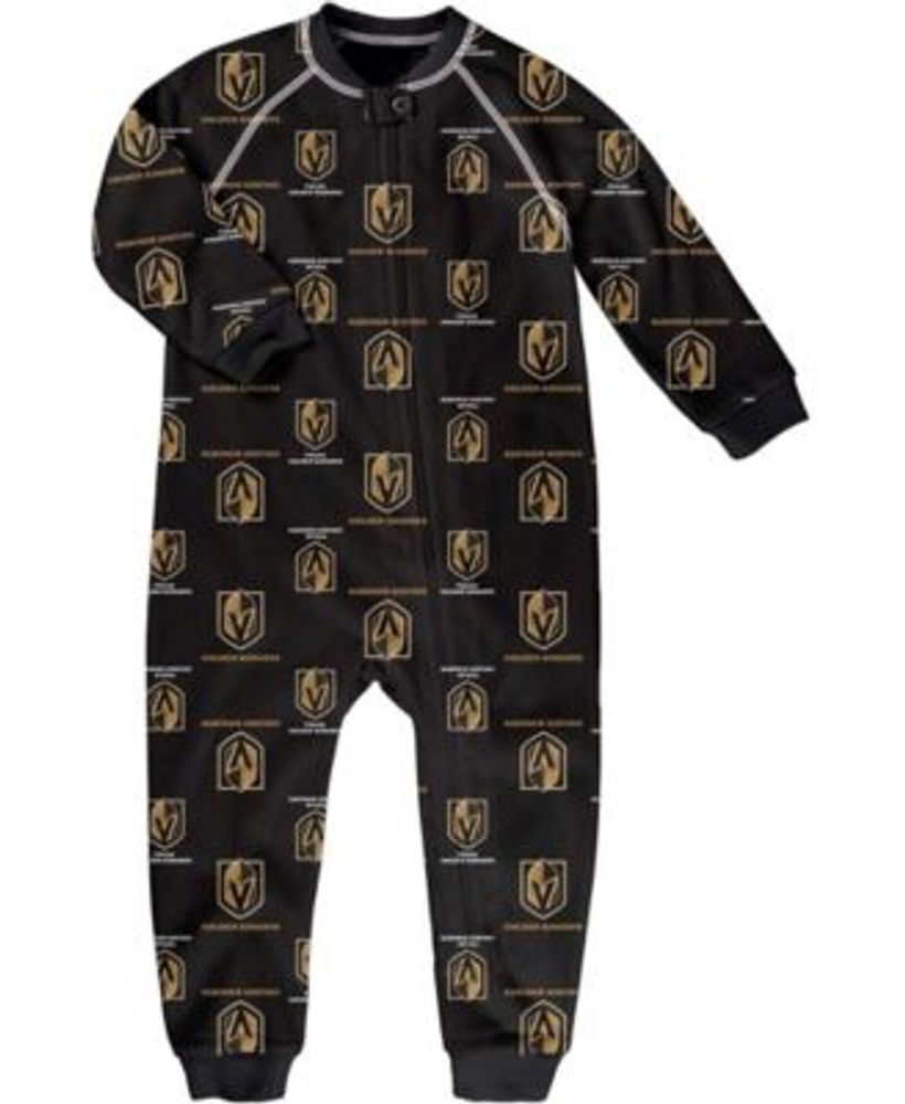 New Orleans Saints Youth Logo Allover Print Long Sleeve T-Shirt & Pants  Holiday Pajamas Sleep Set - Vegas Gold