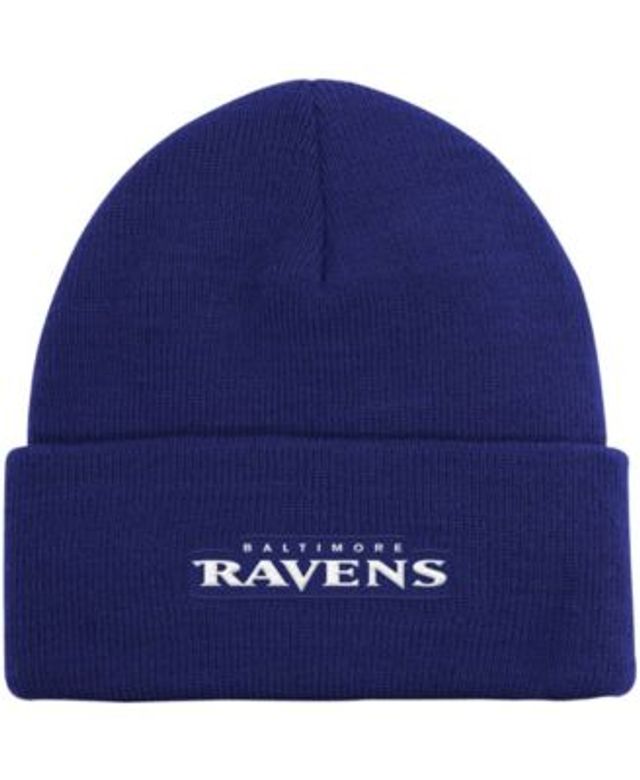 Outerstuff Youth Cream/Purple Baltimore Ravens Bone Cuffed Knit Hat