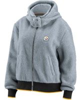 Pittsburgh Steelers Women's New Era Full Zip Varsity Sherpa