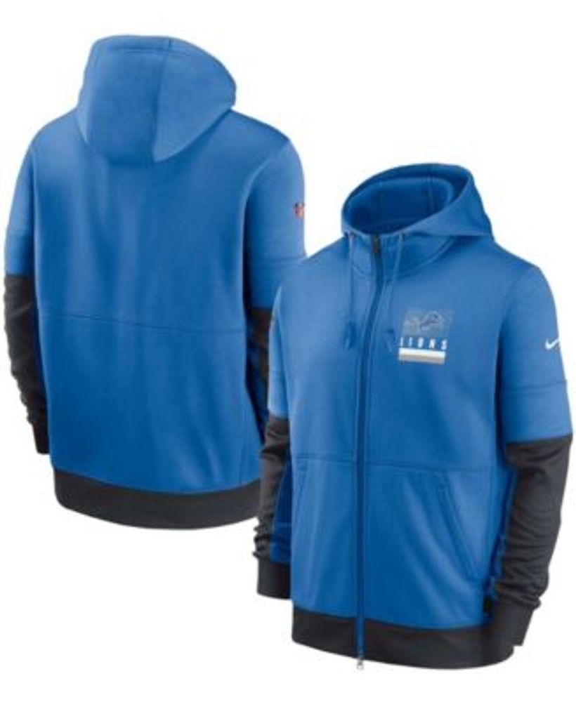 Men's Nike Blue Detroit Lions Sideline Club Fleece Pullover Hoodie