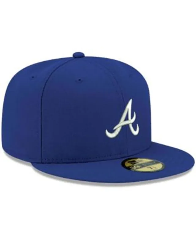 Men's New Era Blue Atlanta Braves Vice Highlighter Logo 59FIFTY Fitted Hat