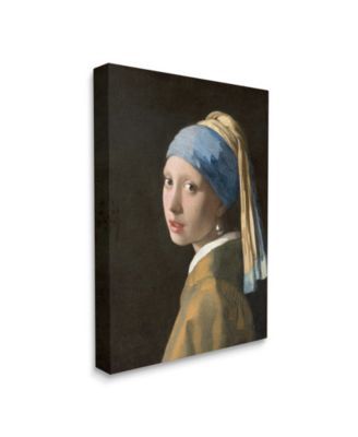 Vermeer Girl with a Pearl Earring Classical Portrait Painting Stretched Canvas Wall Art, 24" x 30"