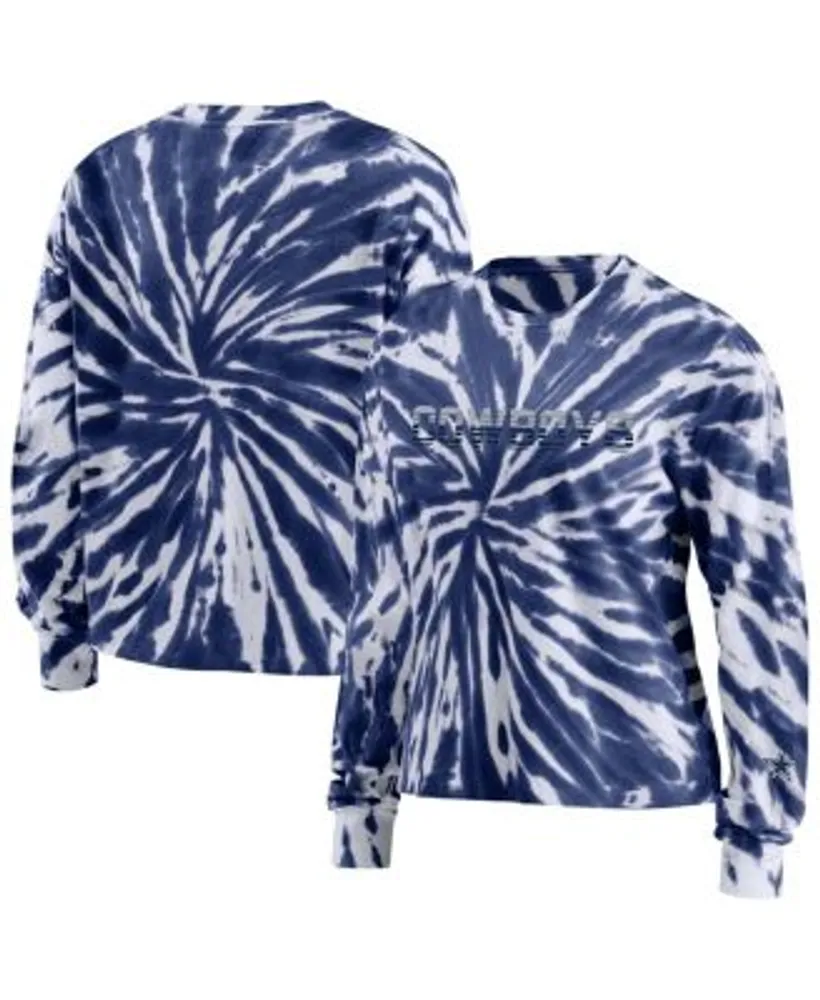 WEAR by Erin Andrews Women's Navy Dallas Cowboys Tie-Dye Long Sleeve  T-shirt