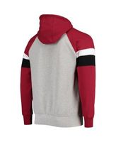 Men's Starter Heathered Gray/Cardinal Arizona Cardinals Home Run Raglan  Pullover Hoodie 