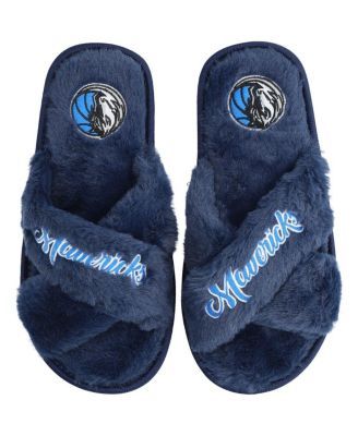 Women's Dallas Mavericks Script Cross Slide Slippers