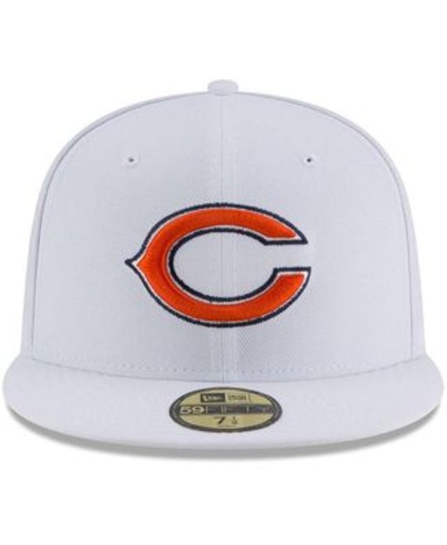 Men's Chicago Bears New Era White Primary Logo Omaha 59FIFTY Fitted Hat