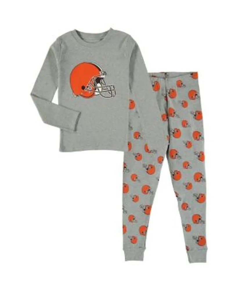 Preschool Heathered Gray Cleveland Browns Long Sleeve T-Shirt & Pants Sleep  Set