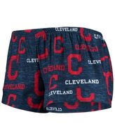 Cleveland Indians Mini Print Logo Button-Up Shirt - Navy