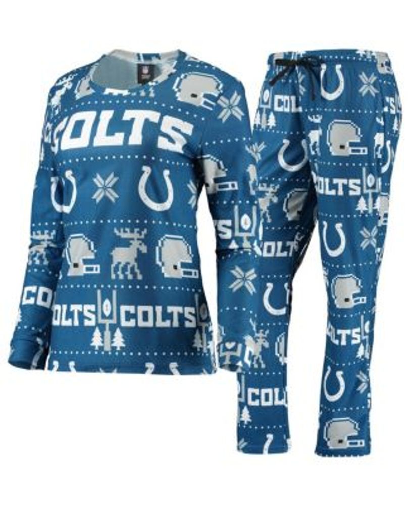 Indianapolis Colts Youth Ugly Pattern Family Holiday Pajamas FOCO