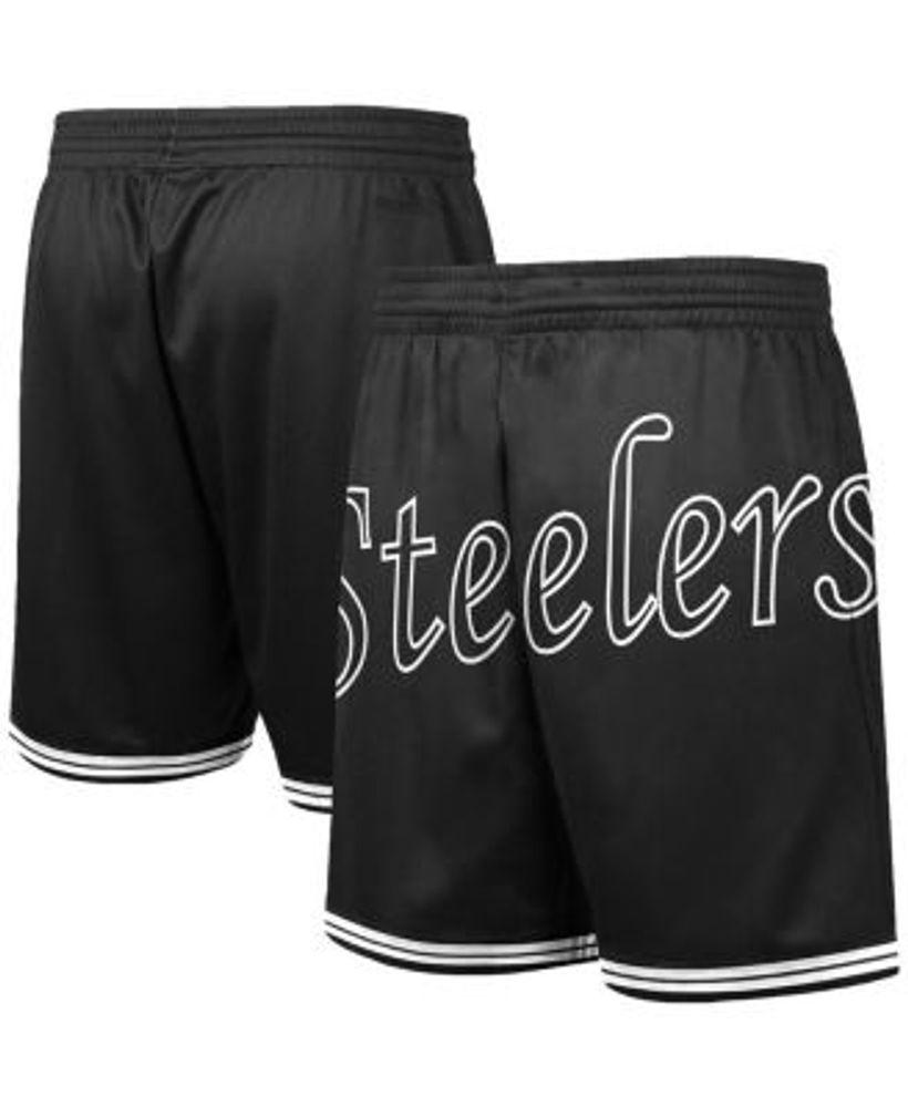 Mitchell & Ness Men's Black Pittsburgh Steelers Big Face 3.0 Fashion Shorts