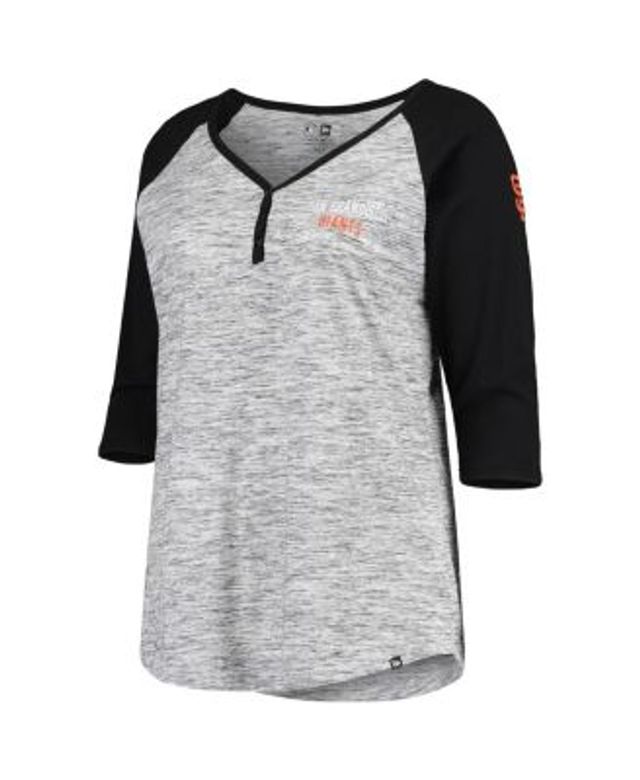 Women's San Francisco Giants New Era Black Baby Jersey Cropped Long Sleeve  T-Shirt