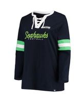 Women's Fanatics Branded College Navy Seattle Seahawks Original State Lace-Up T-Shirt Size: Small