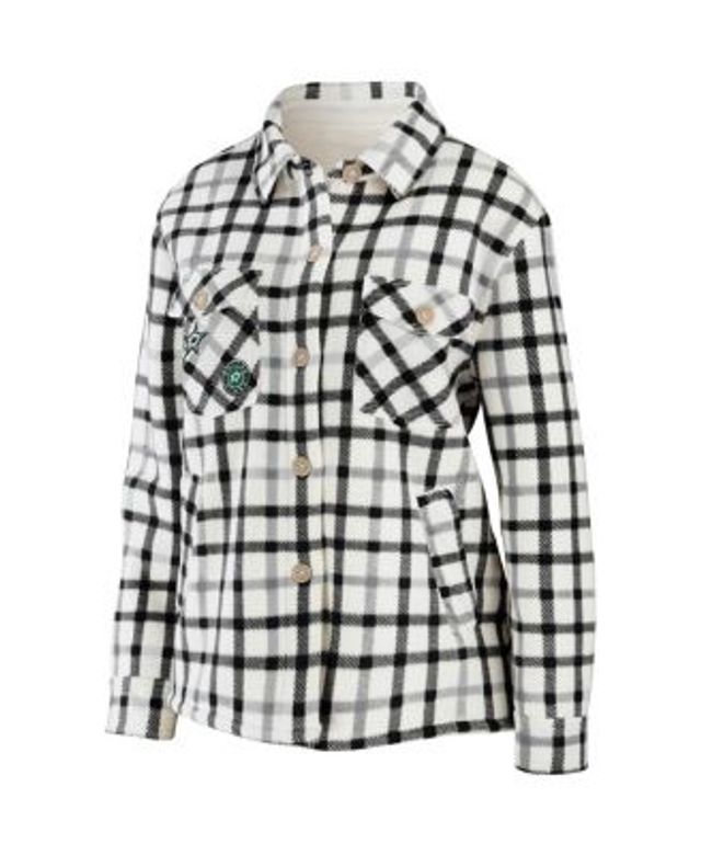 Women's Wear by Erin Andrews Oatmeal St. Louis Blues Plaid Button-Up Shirt Jacket Size: Small