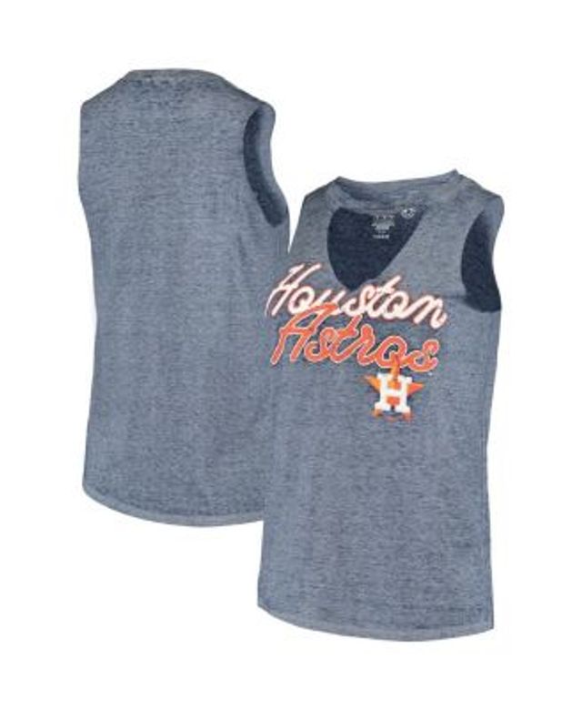 Touch Women's Navy Houston Astros Showdown Front Twisted Tank Top