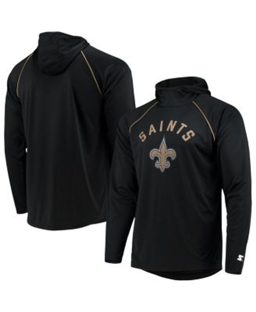 Men's Nike Gold/Black New Orleans Saints Throwback Raglan Long Sleeve  T-Shirt