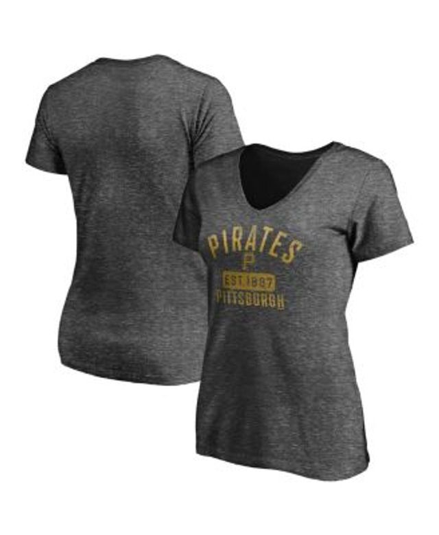 Fanatics Women's Heather Charcoal Pittsburgh Pirates Victory Launch  Tri-Blend 3/4 Sleeve V-Neck T-shirt - Macy's