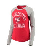 Touch Women's Royal and Gray Chicago Cubs Waffle Raglan Long