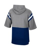 Dallas Cowboys Mitchell & Ness Gridiron Classics Training Room Half-Sleeve Pullover Hoodie - Silver/Navy