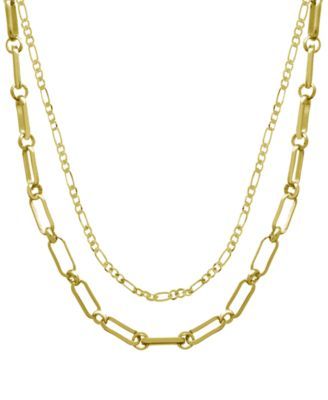 15.25" and 17.5" + 2" extender Gold Plated Multi Chain Layered Necklace