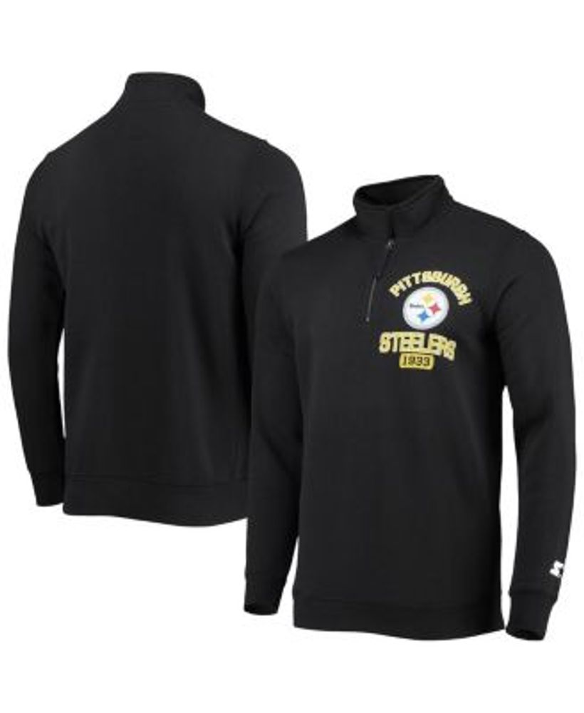 NFL Pittsburgh Steelers Quarter Zip Fleece Pullover Jacket Size Large