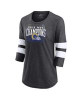 Women's Fanatics Branded Heathered Royal Los Angeles Rams Neck and Neck Scoop Neck T-Shirt