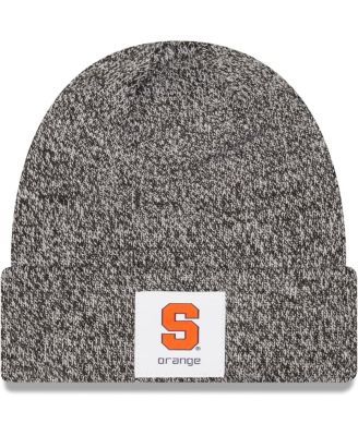 Youth New Era Navy Syracuse Orange Marl Cuffed Knit Hat with Pom