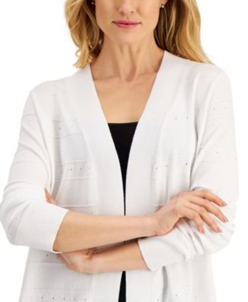Women's Pointelle Open Cardigan, Created for Macy's