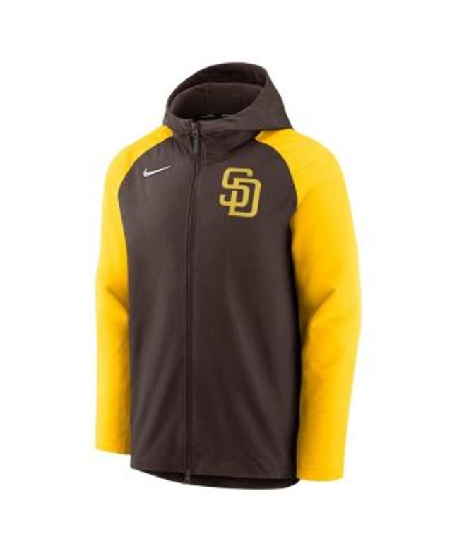 Men's Mitchell & Ness Brown/Gold San Diego Padres Big Tall Coaches Satin Full-Snap Jacket