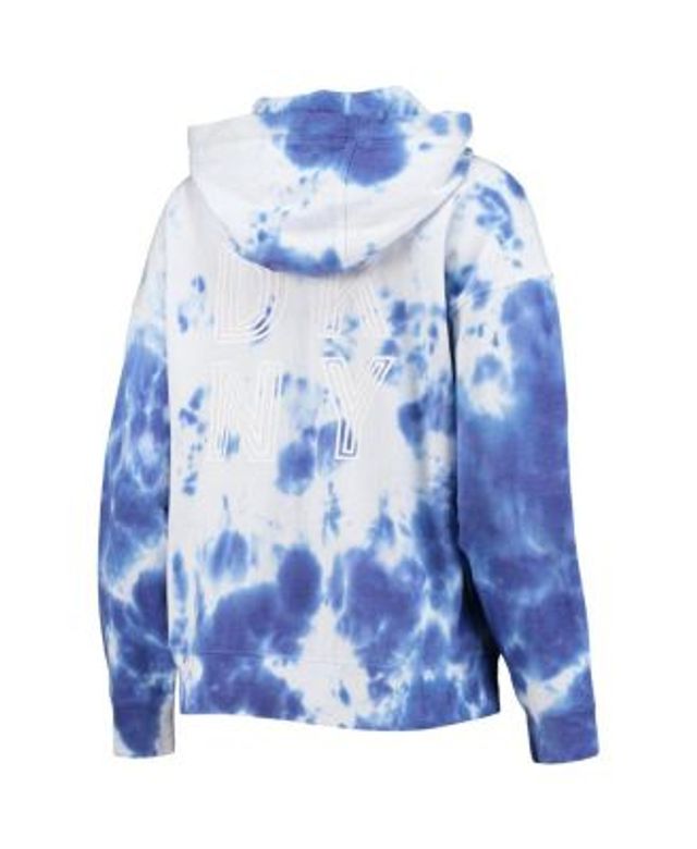 Baltimore Ravens DKNY Sport Women's Dakota Oversized Tie-Dye Half-Zip  Hoodie - White/Black