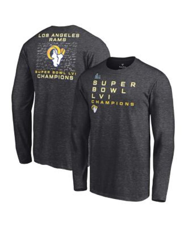 Men's Nike Anthracite Los Angeles Rams Super Bowl LVI Champions Roster T-Shirt Size: Small