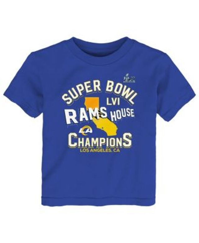 Men's Fanatics Branded Royal Los Angeles Rams Super Bowl LVI Champions Hometown Hard Count T-Shirt