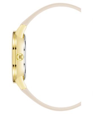 Women's Watch in Beige Vegan Leather with Gold-Tone Lugs, 36mm