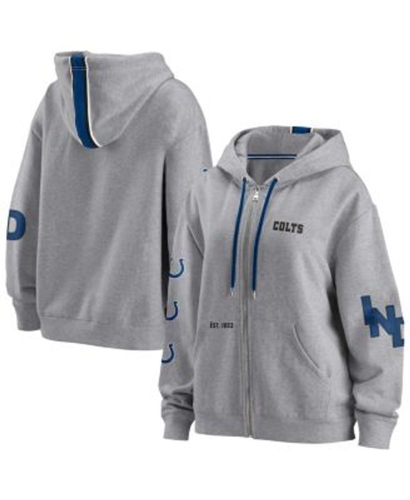 WEAR by Erin Andrews Women's Heathered Gray Indianapolis Colts Plus Size  Taped Full-Zip Hoodie Jacket