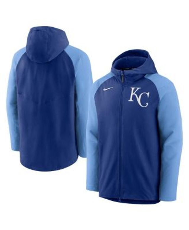 Men's Nike Royal/Light Blue Kansas City Royals Authentic Collection Short Sleeve Hot Pullover Jacket