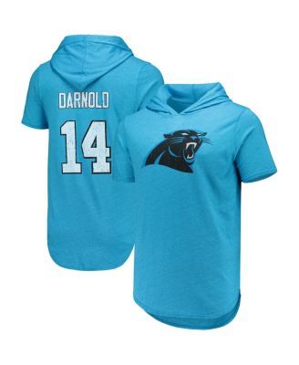 Fanatics Men's Christian Mccaffrey Light Blue Carolina Panthers Player Name  Number Tri-Blend Hoodie T-shirt