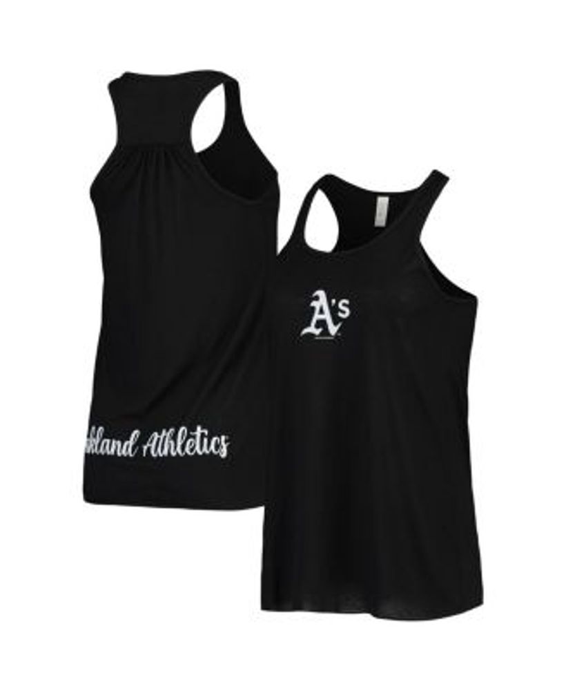 Oakland Athletics New Era Women's Team Pinstripe Jersey Tank Top - White/ Black