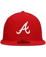 Men's New Era Cardinal Atlanta Braves White Logo 59FIFTY Fitted Hat 