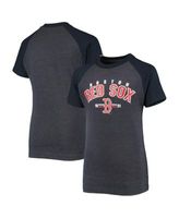 Youth Heathered Navy Boston Red Sox Synthetic Raglan T-Shirt