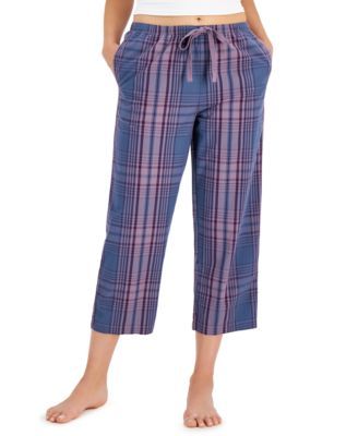 Women's Woven Cotton Capri Pajama Pants, Created for Macy's