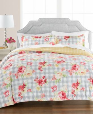 Bouquet Gingham Comforter Set, Created for
