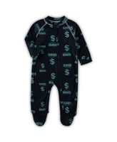 Outerstuff Newborn & Infant Navy/Heathered Gray Houston Astros Scrimmage Long Sleeve Jumper