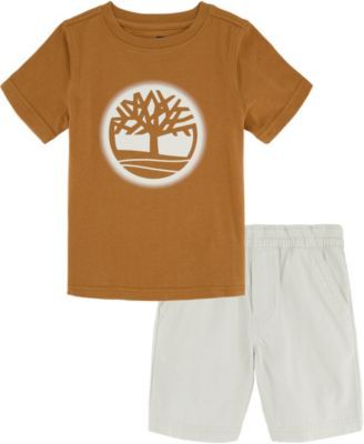 Toddler Boys Short Sleeve Tree Logo T-shirt and Ripstop Shorts, 2 Piece Set