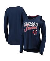 Seattle Mariners G-III 4Her by Carl Banks Women's Crackerjack Cold Shoulder  Long Sleeve T-Shirt - Navy