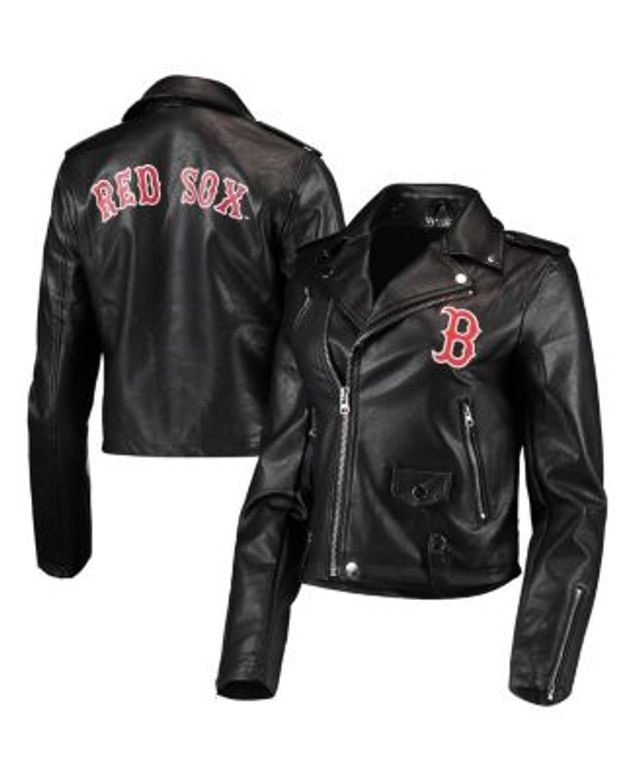 Lids New York Yankees The Wild Collective Women's Faux Leather Moto  Full-Zip Jacket - Black