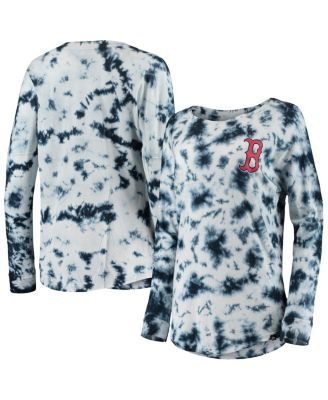 New Era Women's Navy Washington Nationals Tie-Dye Cropped Long Sleeve T- shirt