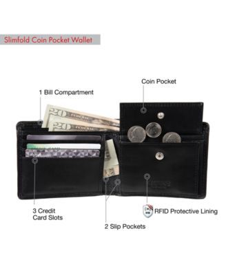 Men's RFID Slimfold Wallet with Interior Coin Pocket