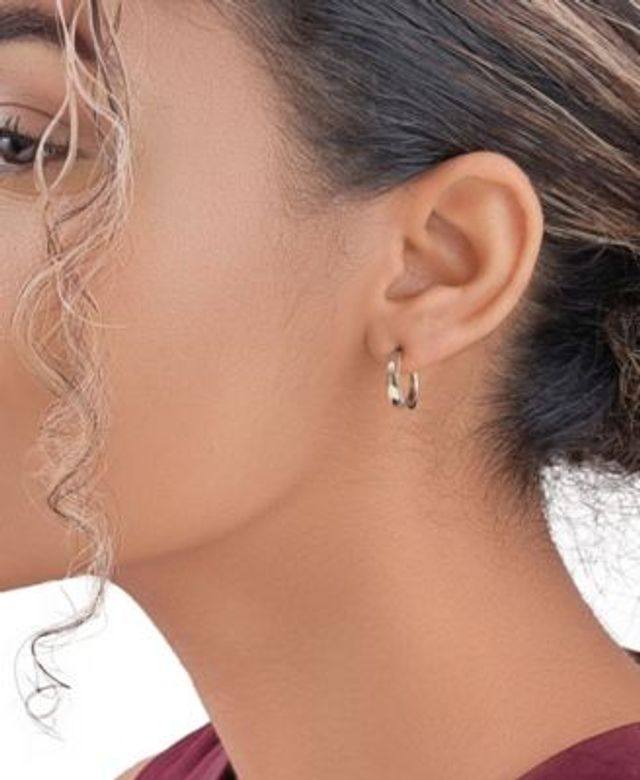 Sterling Forever Freshwater Pearl Drop Huggie Hoop Earrings