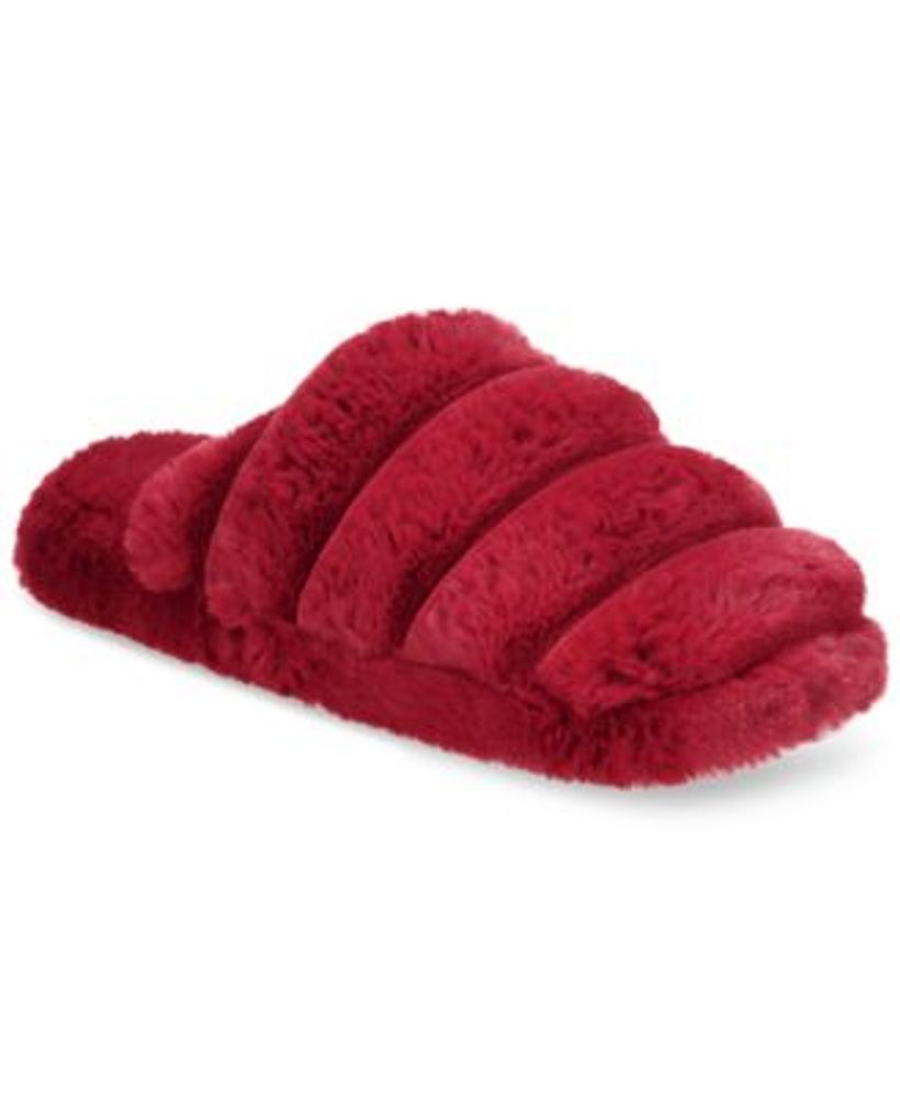 Women's Stuffed Faux Fur Boxed Slippers, Created for Macy's