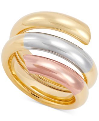 Tricolor Coil Ring 10k Gold